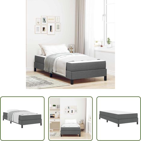 vidaXL Holzrahmen - Boxspringbett mit Matratze Dunkelgrau 100 x 200 cm Stoff (1/5)