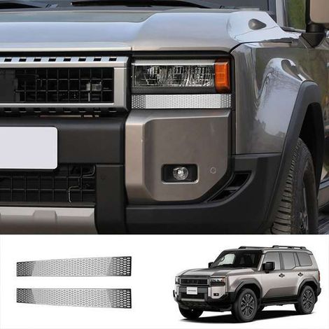 1 pair of headlight brow trim strips suitable for 2024 Toyota Prado LC250 (1/5)