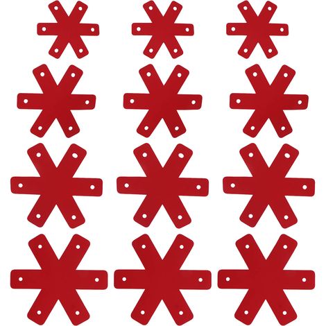 12 coussins protecteurs de casseroles et poêles, découpables, réutilisables, lavables, intercalaires pour assiettes, rouge (1/5)