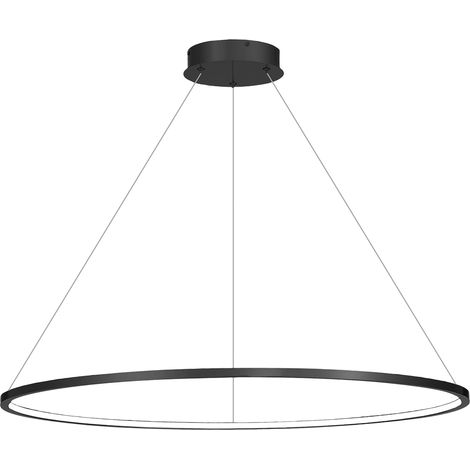 Lampada a sospensione Saturno anello 100cm nera LED 57W Milagro
