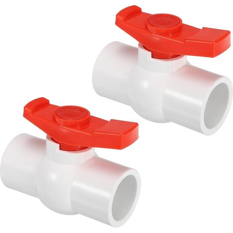 Robinet À Bille De 32 Mm De Diamètre Intérieur Lot De 2 Vannes D'Arrêt De Type À Douille En Pvc Avec Poignée Facile À Tourner Pour Le Contrôle Du Débit D'Eau (1/5)