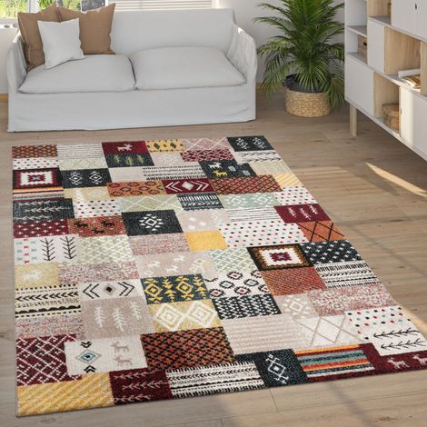 Paco Home Tappeti di design Tappeto moderno Terra Rosso Verde Multicolore 120x170 cm