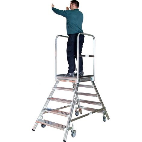 Euroline Premium 516 Mobile Podesttreppe beidseitig 6 Stufen