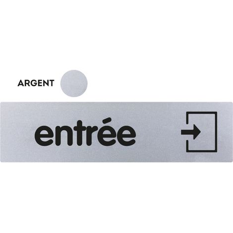 Plaque de porte Entrée - Classique argent 170x45mm - 4320410