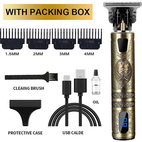 tondeuse Cheveux Hommes, Tondeuse Barbe Homme Professionnelle, Sans Fil Electriques Tondeuse Cheveux Cran Lcd Usb Rechargeable Tondeuse Homme Pou (1/5)