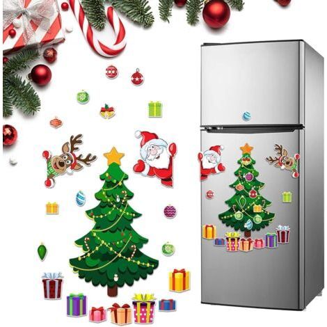 Ulisem Christmas Tree for Refrigerator Decorations, Santa Reindeer Holiday Stickers, Themed Magnetic Decor for Refrigerator Metal Door for Home, Office (1/4)