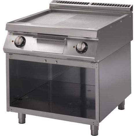 Plancha électrique plaque 2/3 lisse 1/3 rainurée chromée GM70/80 FTRES-CR 700 plus - 800 x 700 x 850 mm - Gastro M