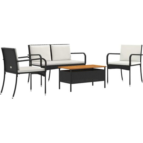 Conjunto de Jardín Negro ratán sintético vidaXL (1/5)