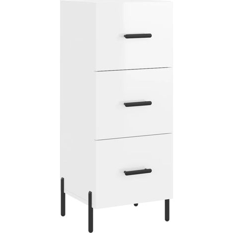 Maison Exclusive - Credenza Bianco Lucido 34,5x34x90 cm in Legno Multistrato