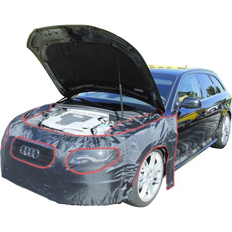 Kstools – Housse de protection intégrale pour voiture – Nylon noir – Taille universelle pour véhicules petits et moyens – Découpes pour freins et moteur (1/5)