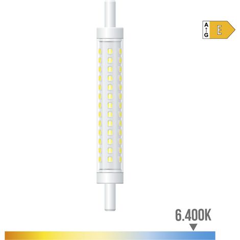 Bombilla lineal led 118 mm r7s, 8 w, 900 lm, 6400 k, luz fría, regulable, ø15 x 118 mm