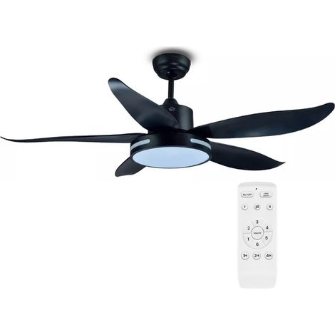 Ventilatore Da Soffitto 35w 5 Pale Con Telecomando 6 Velocità, Nero Silenzioso (1/5)
