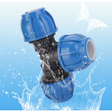 Raccord de tuyau en PE 32mm, connecteur en T pour raccordement de conduite d'eau, accessoires de plomberie (1/5)