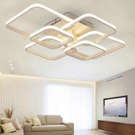 Lampadario da soffitto plafoniera a led moderna 70 watt con 6 quadrati 5600 Lm luce naturale 4000k (1/4)