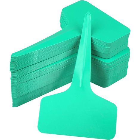 Lot de 100 étiquettes de jardin vertes en plastique rigide, 6 x 10 cm, pour plantes, semis et potager (1/5)