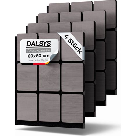 Dalsys Akustikpaneel Quadrate - 60x60cm 4 Stück Grau