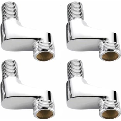 Lot de 4 adaptateurs de robinet de baignoire, 25 mm à 20 mm, kit d'installation de robinet de douche chromé, pièce de rechange pour bras oscillants (1/5)
