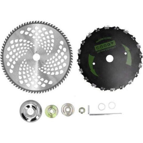 Accessoires Universels pour Coupe-Bordures et Tronçonneuse - Ensemble de Lames en Alliage 9" 20 Dents et 10" 80 Dents avec Pièces Détachées - Idéal pour Jardinage et Taille-Haies- (1/5)