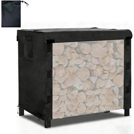 Range BûChes ExtéRieur Abri Bois De Chauffage Housse,600D Oxford Couverture de Porte-bûches,imperméable abri de Rangement pour Bois pour Porte-bûches de cheminée,Noir,10FT