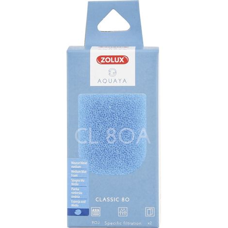 Filtre pour pompe classic 80, filtre CL 80 A mousse bleue medium x2. pour aquarium. - zolux