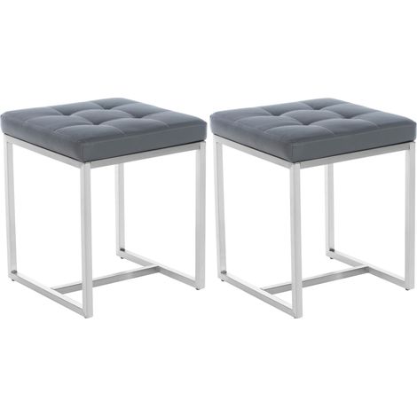 2er Set Edelstahl Sitzhocker Barci grau (1/5)