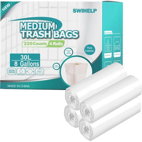 Sac Poubelle 30 Litres 220 unité Sac Poubelle Ultra Resistant,ménages, déchets de jardin dans la cuisine, le bureau, la maison (1/5)