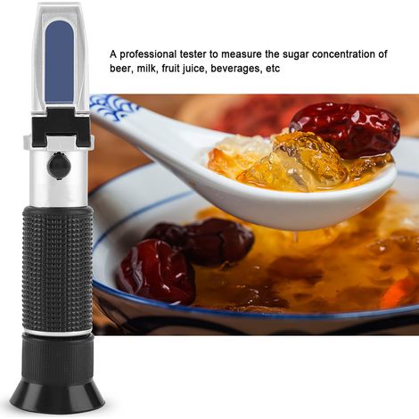 Professionelles tragbares Refraktometer 0-20% Brix, Zuckerprüfgerät für Bier, Fruchtsaft, manuelles Konzentrationsmessgerät. (1/5)