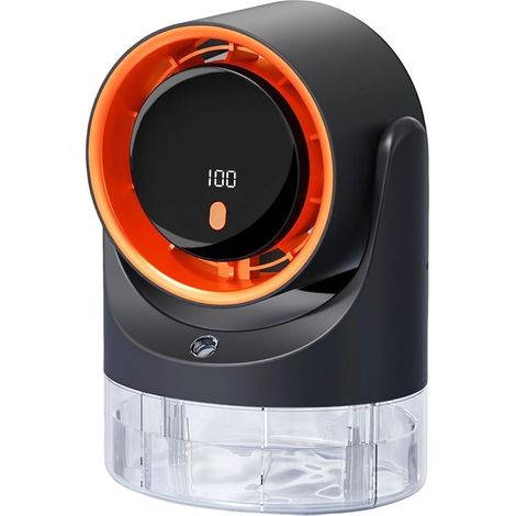 Ventilateur et Humidificateur de Bureau 2 en 1, Ventilateur de Table Silencieux avec Réservoir d'eau de 450 ml, Humidificateur Rechargeable, 100 Vitesses, Orientable à 90°, Minuterie 3/6/9 h (1/5)