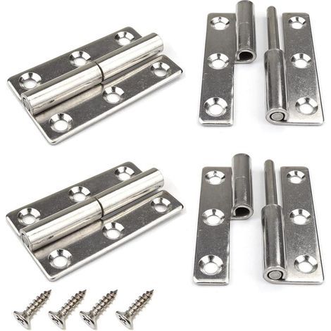 Lot de 4 charnières de porte amovibles robustes en acier inoxydable 304 pour portes intérieures et extérieures de 3 po (manipulation à droite) (1/3)