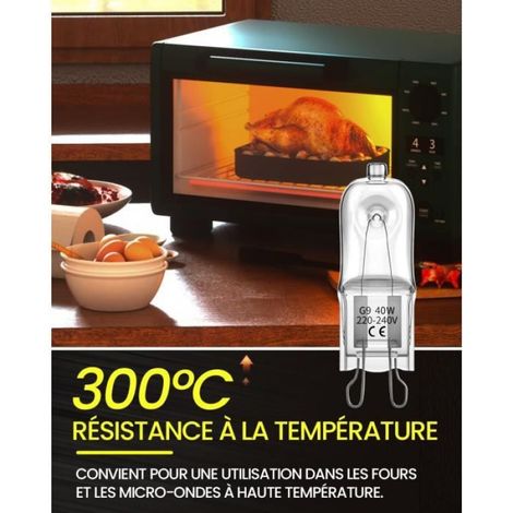 Ampoules Halogènes G9 pour Four - MARQUE - 40W 230V - Blanc chaud - Dimmable - Résistance à la chaleur (1/4)