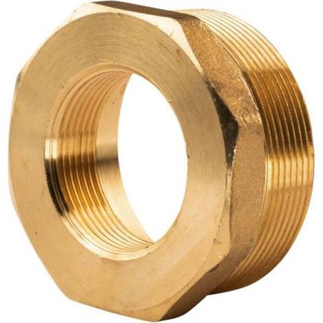 Messing Gewinde-Fitting Reduzierung 2 1/2" AG (DN65) - 1 1/2" IG (DN40) - schwere Ausführung