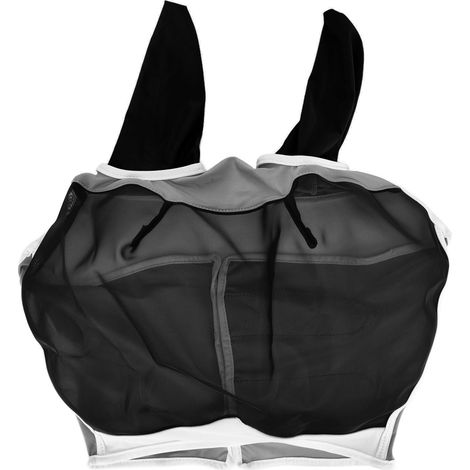 Breathable Horse Mask Universal Adjustable Elastic Mosquito Fly Repelling Veil Cover ProtectorBlack S 71x112x35cm / 28.0x44.1x13.8in
