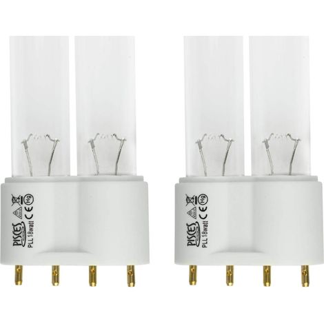 Lot de 2 Ampoules UV PLL 18 W, Tubes Rechange Filtre Bassin, Longueur 220 Mm