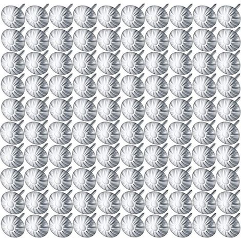 100 clous décoratifs pour canapés, pointes ornementales pour meubles, bricolage, 7/16 pouces tête (style marguerite laiton antique) argenté