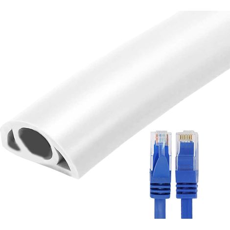 Cache-câbles électriques pour sol – Protection de câble flexible en PVC ignifuge – Auto-adhésif – Pour la maison, le bureau ou l'extérieur (1/5)
