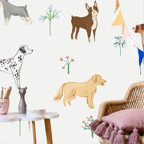 Carta da parati fotografica - Cani - un'illustrazione delicata per bambini (1/4)