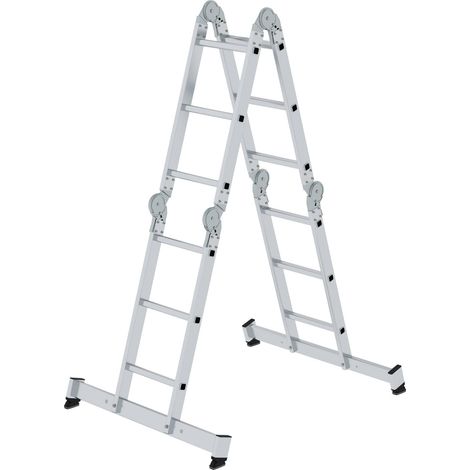 MUNK Vielzweckleiter mit Nivello® Traverse und Holzbelag 4x3 Sprossen (1/4)