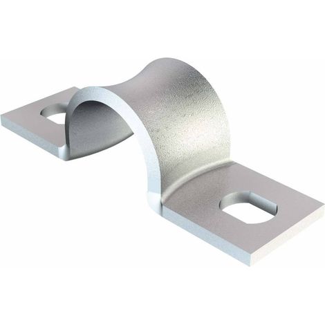 OBO Bettermann Collier de fixation à deux pattes 10mm Acier galvanisé, passivé transparent, 1044192 (1/2)