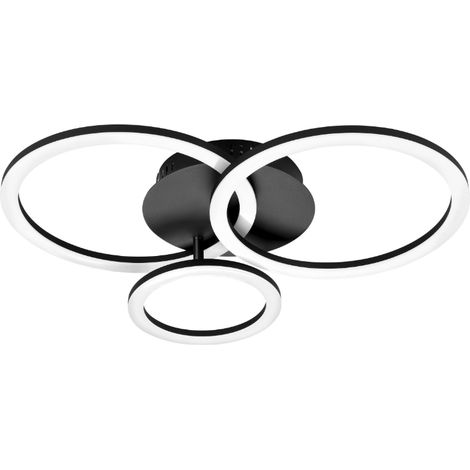 Plafonnier à leds eglo parrapos-z 33w 3000-6500k noir - 900321 (1/6)