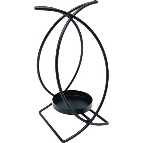 Candelabro de hierro, candelabro de pilar para centros de mesa, - Negro B