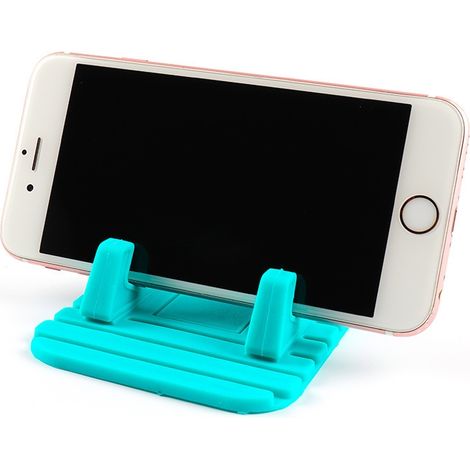 Support de bureau pliable bleu pour tablette et téléphone portable, compatible iPad et iPhone, support réglable intelligent (1/4)