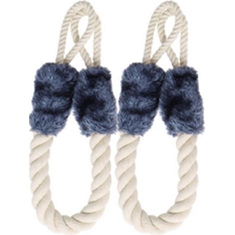 pièces - Butée de porte - poignée de porte - Butée de porte à poignée de traction - corde - Cordon de porte - 60 cm de long - blanc cassé - bleu - protection anti-pincement - protection des doigts - c (1/5)