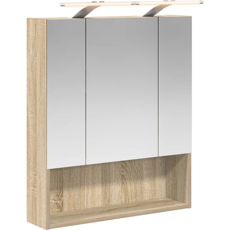 Bathroom Mirror Cabinet with Shelf Sonoma Oak 60 x 14.5 x 70 cm vidaXL