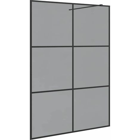 Pared de Ducha Walk-in Negro 140 x 195 cm vidrio templado vidaXL