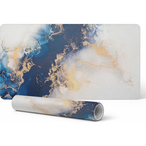 Alfombrilla de escritorio moderna para teletrabajo, dise帽o abstracto de olas, 120x60 cm.