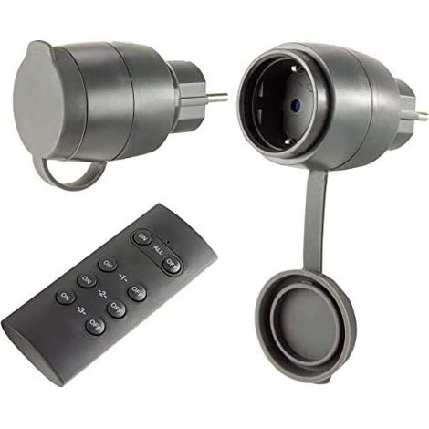 Ensemble interrupteur sans fil 2+1 Mini Extérieur noir (1/4)