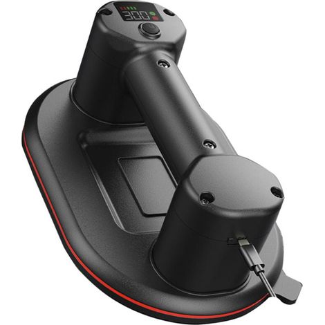 Neuer Akku-Sauger für Fliesen, Glas, Marmor, elektrischer Saugnapf Länge 24 cm, 2 Motoren, Saugkraft 300 KG, LCD-Display, 4000 mAh Akku bis zu 10 Stunden (1/4)