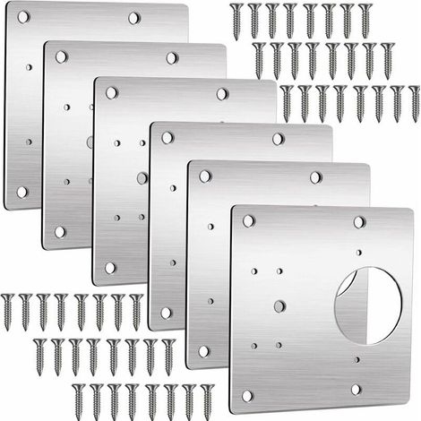 Placa de reparación de bisagras, kit de reparación de bisagras para cajones y ventanas de armarios de 9,9 cm para bisagras de armarios de cocina y puertas de armarios (6), Versalles (1/5)