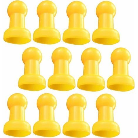 12 x Bouchons de Trampoline Capuchons de Poteau Accessoires de Trampoline 8x5cm Jaune - (1/4)