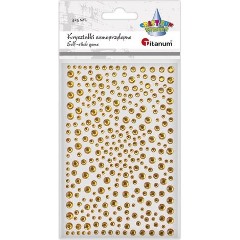 Selbstklebende Kristalle, rund, goldfarben, 325 Stück